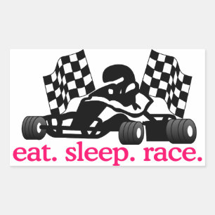 Race (Go Kart) Rechthoekige Sticker