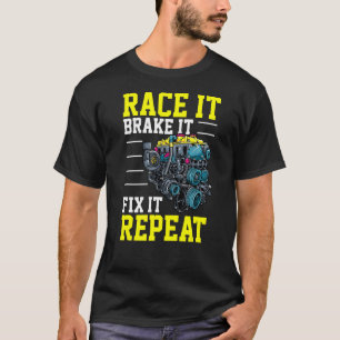 Race het remt het oplossen het herhaalt het stemme t-shirt