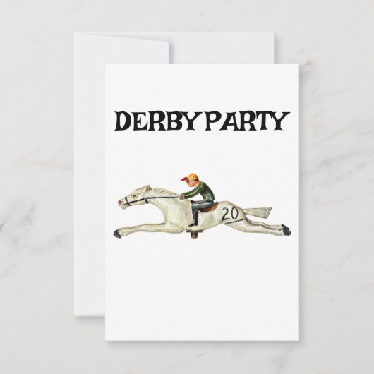 RACE HORSE DERBY ARTITY INVITATION KAART (Voorkant)