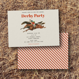 Race Horse Derby Party Equestrian Racing Birthday Kaart