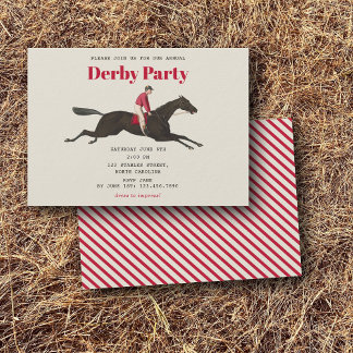 Race Horse Derby Party Equestrian Racing Birthday Kaart