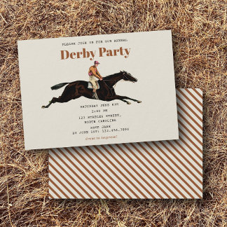 Race Horse Derby Party Equestrian Racing Birthday Kaart
