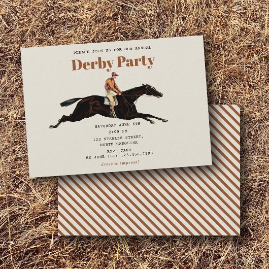 Race Horse Derby Party Equestrian Racing Birthday Kaart