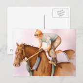 Race Horse en Jockey Briefkaart (Voorkant / Achterkant)