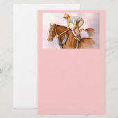Race Horse en Jockey Briefpapier (Voorkant / Achterkant)