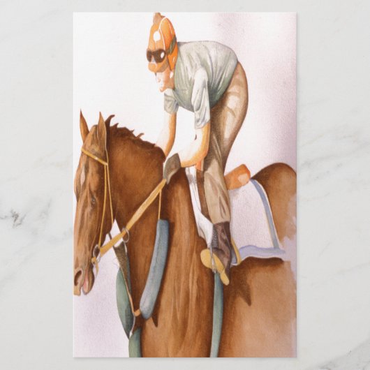 Race Horse en Jockey Briefpapier (Voorkant)