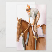 Race Horse en Jockey Briefpapier (Voorkant / Achterkant)