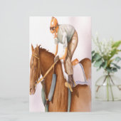 Race Horse en Jockey Briefpapier (Staand voorkant)