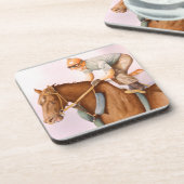 Race Horse en Jockey Drankjes Onderzetter (Linkerzijde)