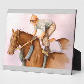 Race Horse en Jockey Fotoplaat (Zijkant)