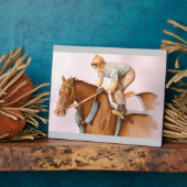 Race Horse en Jockey Fotoplaat (Zijkant)