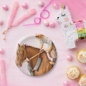 Race Horse en Jockey Papieren Bordje (Feest)