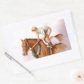 Race Horse en Jockey Rechthoekige Sticker (Envelop)