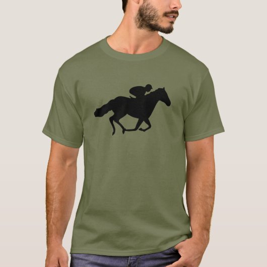 Race Horse en Jockey. T-shirt (Voorkant)