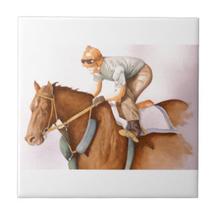 Race Horse en Jockey Tegeltje