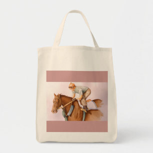 Race Horse en Jockey Tote Bag