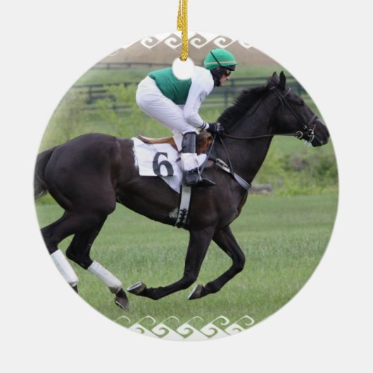 Race Horse Galloping Ornament (Achterkant)