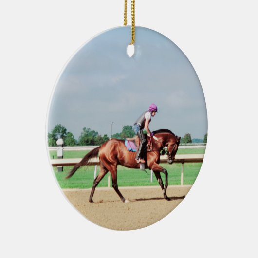 Race Horse Keramisch Ornament (Rechts)