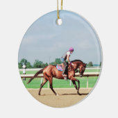 Race Horse Keramisch Ornament (Links)