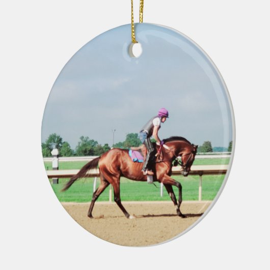 Race Horse Keramisch Ornament (Links)