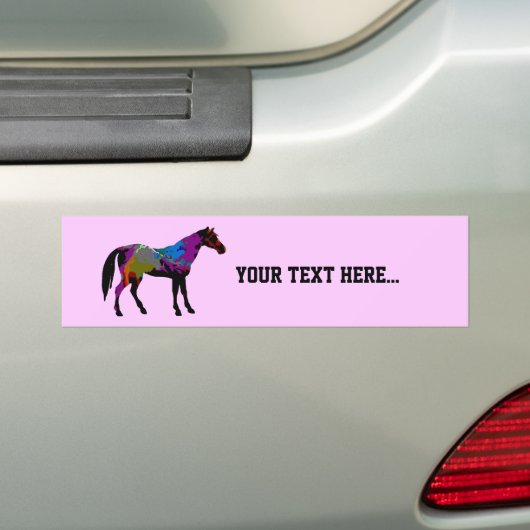 Race Horse Personalized Bumpersticker (Op auto)