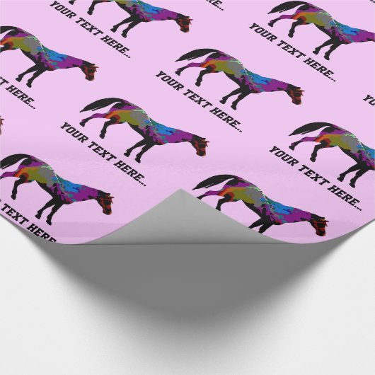 Race Horse Personalized Cadeaupapier (Hoek)