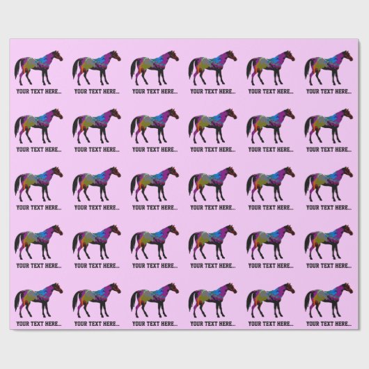 Race Horse Personalized Cadeaupapier (Vlak)