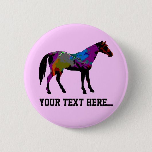 Race Horse Personalized Ronde Button 5,7 Cm (Voorkant)