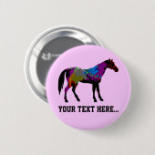 Race Horse Personalized Ronde Button 5,7 Cm (Voorkant /achterkant)