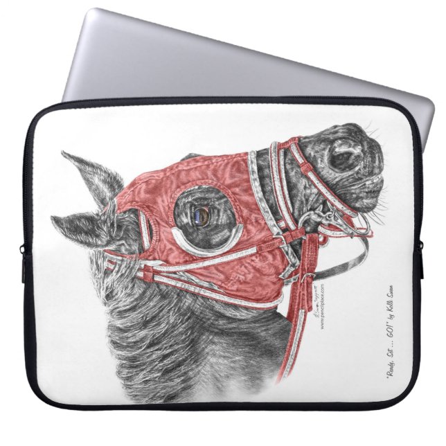 Race Horse Portrait Silks Laptop Sleeve (Voorkant)