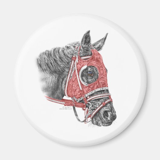 Race Horse Portrait Silks Magneet (Voorkant)