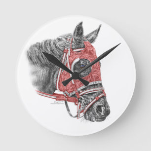 Race Horse Portrait Silks Ronde Klok