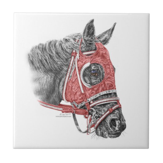 Race Horse Portrait Silks Tegeltje (Voorkant)