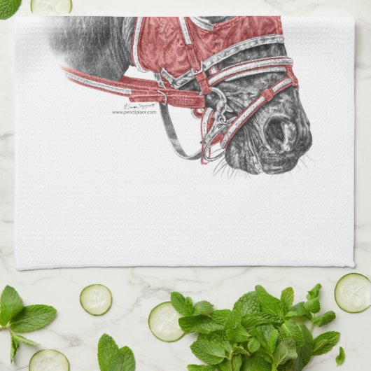 Race Horse Portrait Silks Theedoek (Gevouwen)