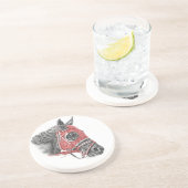 Race Horse Portrait Silks Zandsteen Onderzetter (Zijkant)