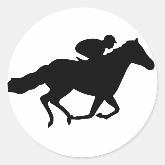 Race Horse Ronde Sticker (Voorkant)