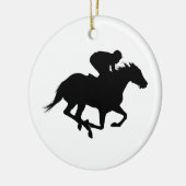 Race Horse Silhouette Keramisch Ornament (Links)