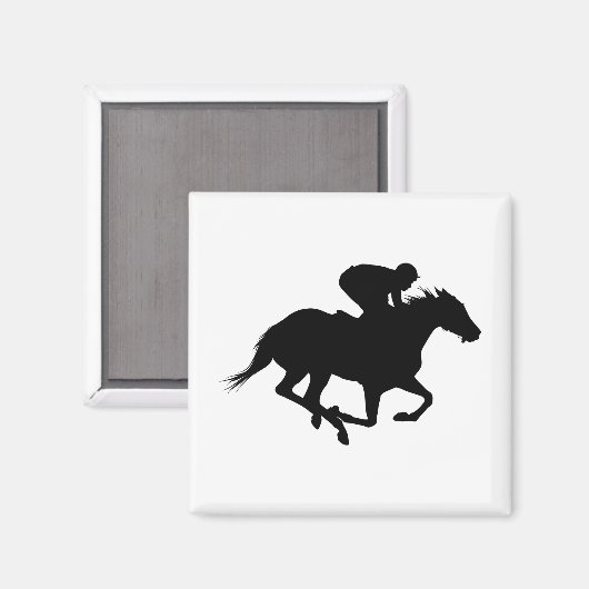 Race Horse Silhouette Magneet (Voorkant / Achterkant)