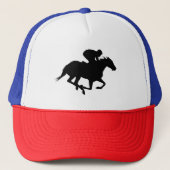Race Horse Silhouette Trucker Pet (Voorkant)