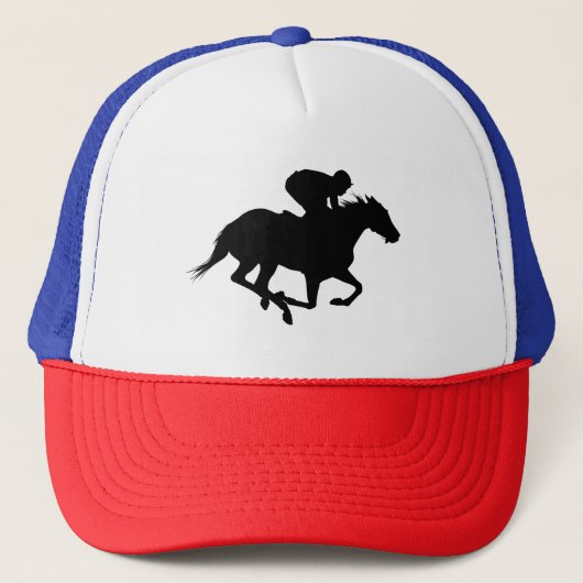 Race Horse Silhouette Trucker Pet (Voorkant)