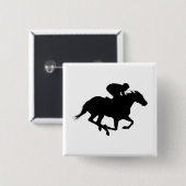 Race Horse Silhouette Vierkante Button 5,1 Cm (Voorkant /achterkant)