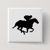 Race Horse Silhouette Vierkante Button 5,1 Cm (Voorkant)