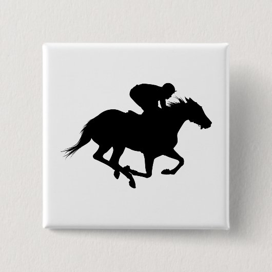 Race Horse Silhouette Vierkante Button 5,1 Cm (Voorkant)