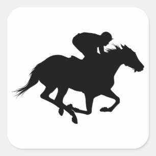 Race Horse Silhouette Vierkante Sticker