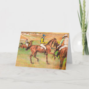 Race Horses, beroemd schilderij van Edgar Degas  Feestdagen Kaart