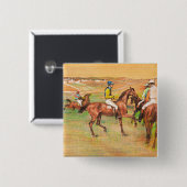 Race Horses, beroemd schilderij van Edgar Degas Vierkante Button 5,1 Cm (Voorkant /achterkant)