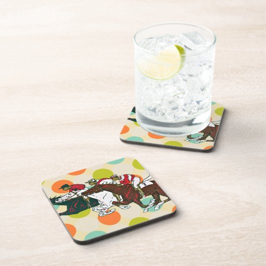 Race Horses Beverage Coaster Bier Onderzetter (Rechterzijde)