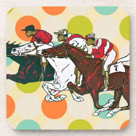 Race Horses Beverage Coaster Bier Onderzetter (Voorkant)