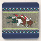 Race Horses Beverage Coaster Bier Onderzetter (Voorkant)