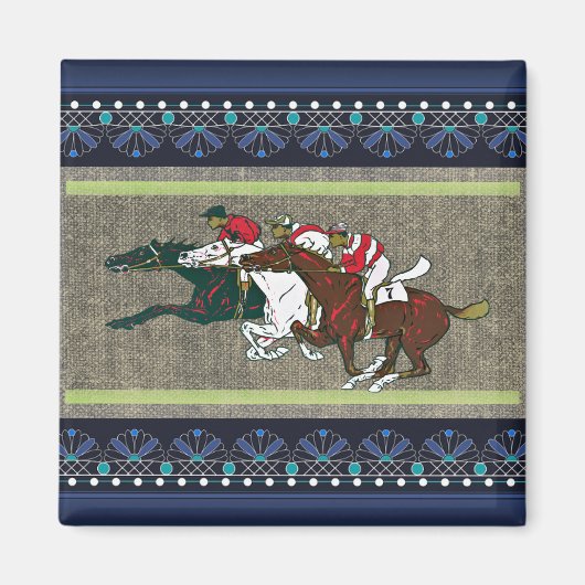 Race Horses Fridge Magnet (Voorkant)